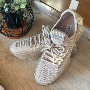 Steve Madden Taupe and Gold Women's Sneakers